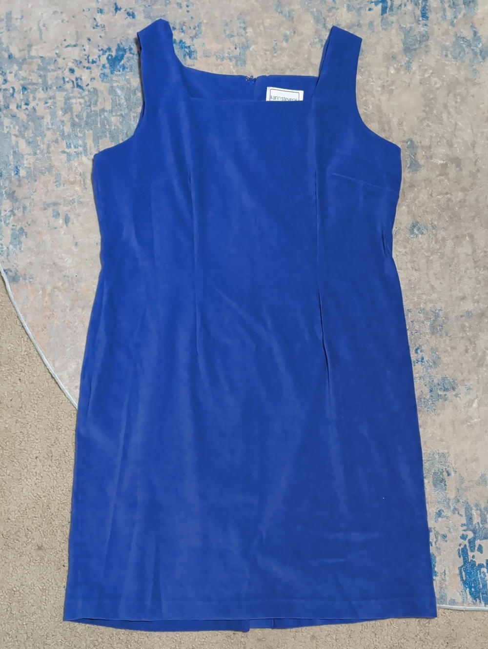 VTG Karin Stevens Sleeveless Violet PURPLE Square Neck Midi Dress Women's 18(XL)